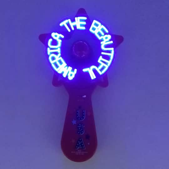 Red, White & Blue 7.75" Light-Up Message Fan by Creatology™